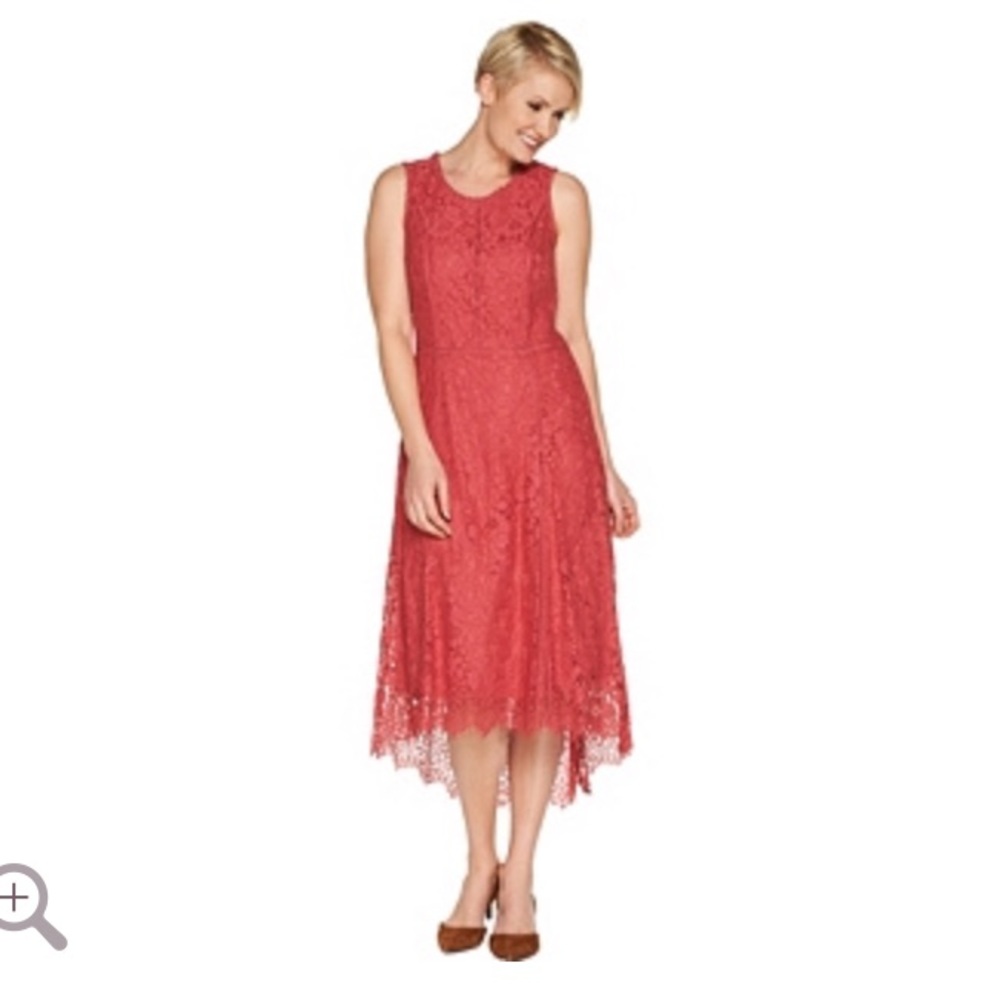 Isaac Mizrahi lace Hi/low dress